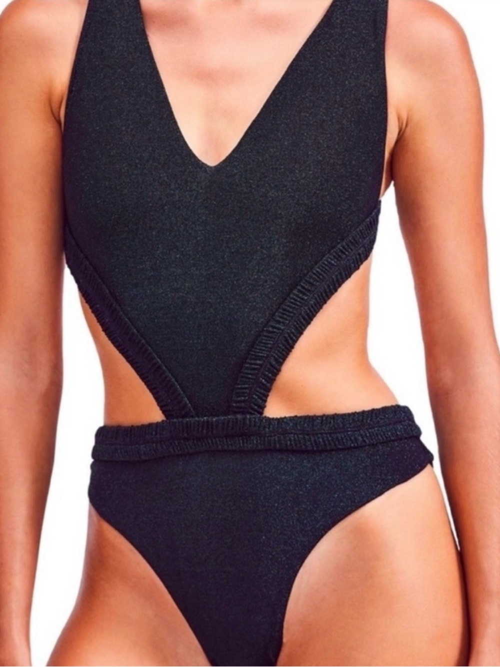 DEVON WINDSOR Black Cutout One-Piece Bikini